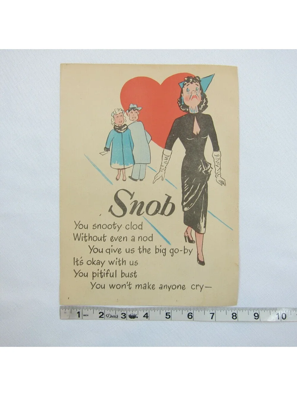 Vintage Vinegar Valentine Snob Penny Dreadful Sarcasm Insult Poem Ephemera 8x10